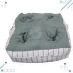 Almohadon Matero (Verde y blanco, lineas beige)