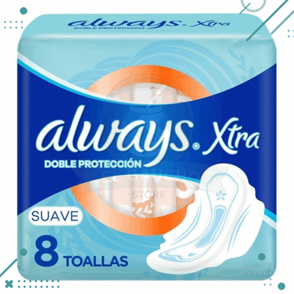 Toallas femeninas ALWAYS Xtra (DOBLE PROTECCION) 8un. SUAVE