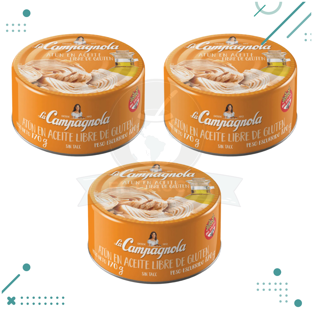 atun-1.png Atun EN ACEITE La Campagnola x 170 gr PACK 3 unid (510gr) - Imagen 1