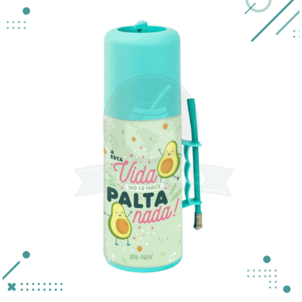 Mate Autocebante VERDE AQUA "A Esta Vida No Le Hace Palta Nada"