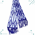 Bufanda De Hilo - Guarda Pampa Reversible, Color Azul Francia (aprox 1.5mts)