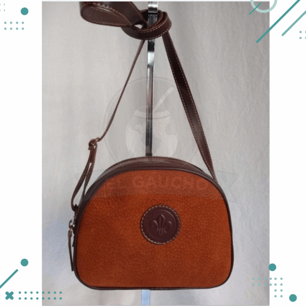 Bandolera cuero carpincho color marron