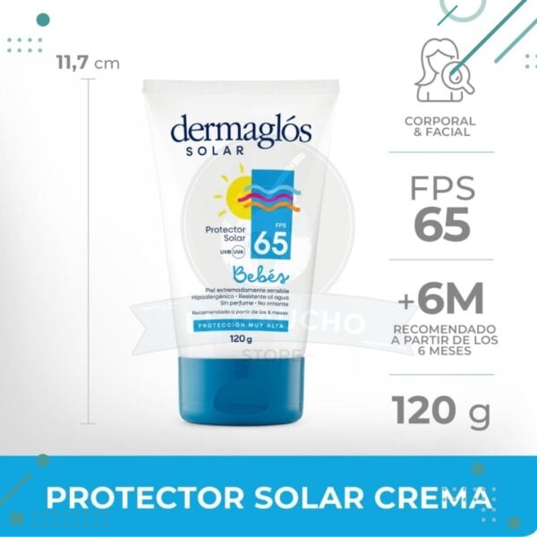 Dermaglos protector solar (fps 65) BEBES 120gr
