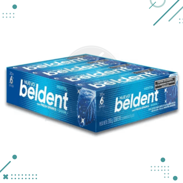 Chicle Beldent, MENTOL FRESH SPARKS (10gr.) (Caja de 20u.) (200gr.)