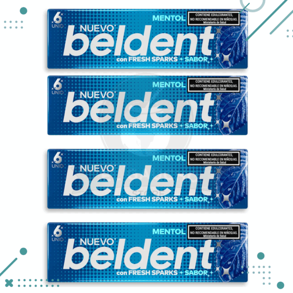 Chicle Beldent, MENTOL FRESH SPARKS (10gr.) (Pack x4 un) (40gr.)