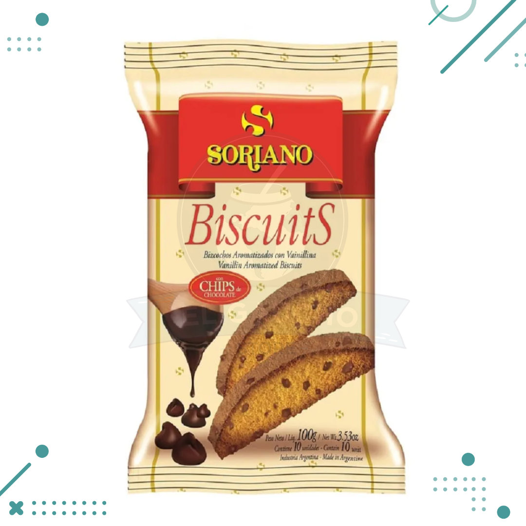 biscuits.png BISCUITS con chips de chocolate Soriano 100gr. - Imagen 1