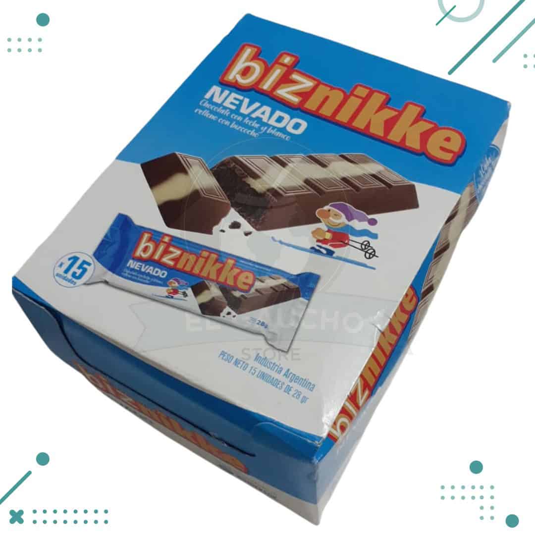 biznikke-nevado.png Chocolate Biznikke Nevado (28gr) CAJA X 15U (420Gr) - Imagen 1