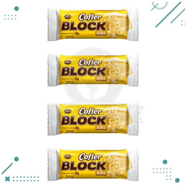 Chocolate Cofler BLOCK Blanco (38gr), x4u. (152g)