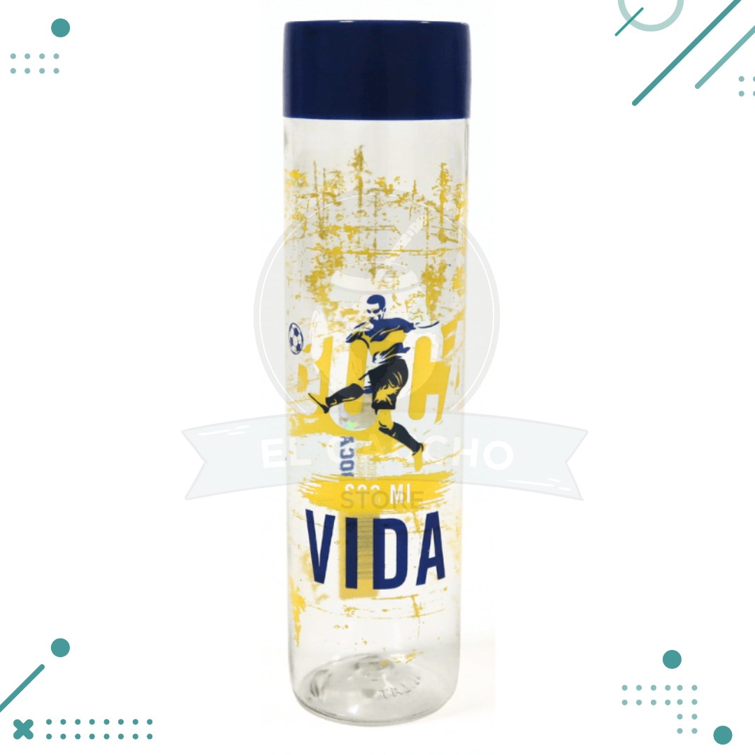 boca-azul.png Botella Deportiva Plastico Boca Juniors MOD5 "BOCA SOS MI VIDA" - Imagen 1