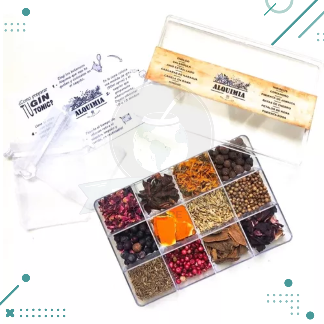 box.png Caja Con 12 Botanicos Seleccionados - Gin - Mixologia ALQUIMIA - Imagen 1