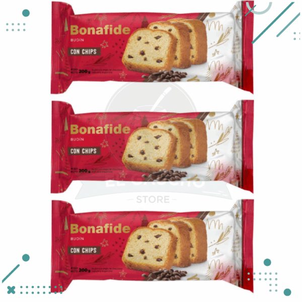 Budin con Chips de Chocolate Bonafide (200gr) (pack x3un) (600gr)