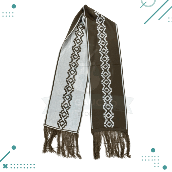 Bufanda De Hilo - Guarda Pampa Reversible, Color Marrón. (MODELO 3) (aprox 1.5mts)