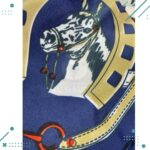 Pañuelo Fratello para Cuello, (Diseño Caballos y Herraduras, Color Azul) - Imagen 3
