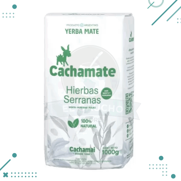 Yerba Mate Cachamate Hierbas Serranas (1Kg) MENTA, PEPERINA, POLEO