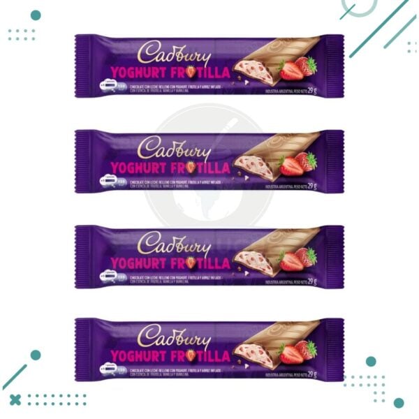 Cadbury Chocolate Bar Yoghurt Frutilla Strawberry, 29g x 4 un (116g)