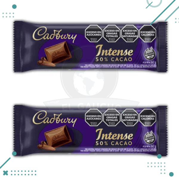Chocolate CADBURY INTENSE, 50% CACAO 162 g (pack x 2u) (324gr)