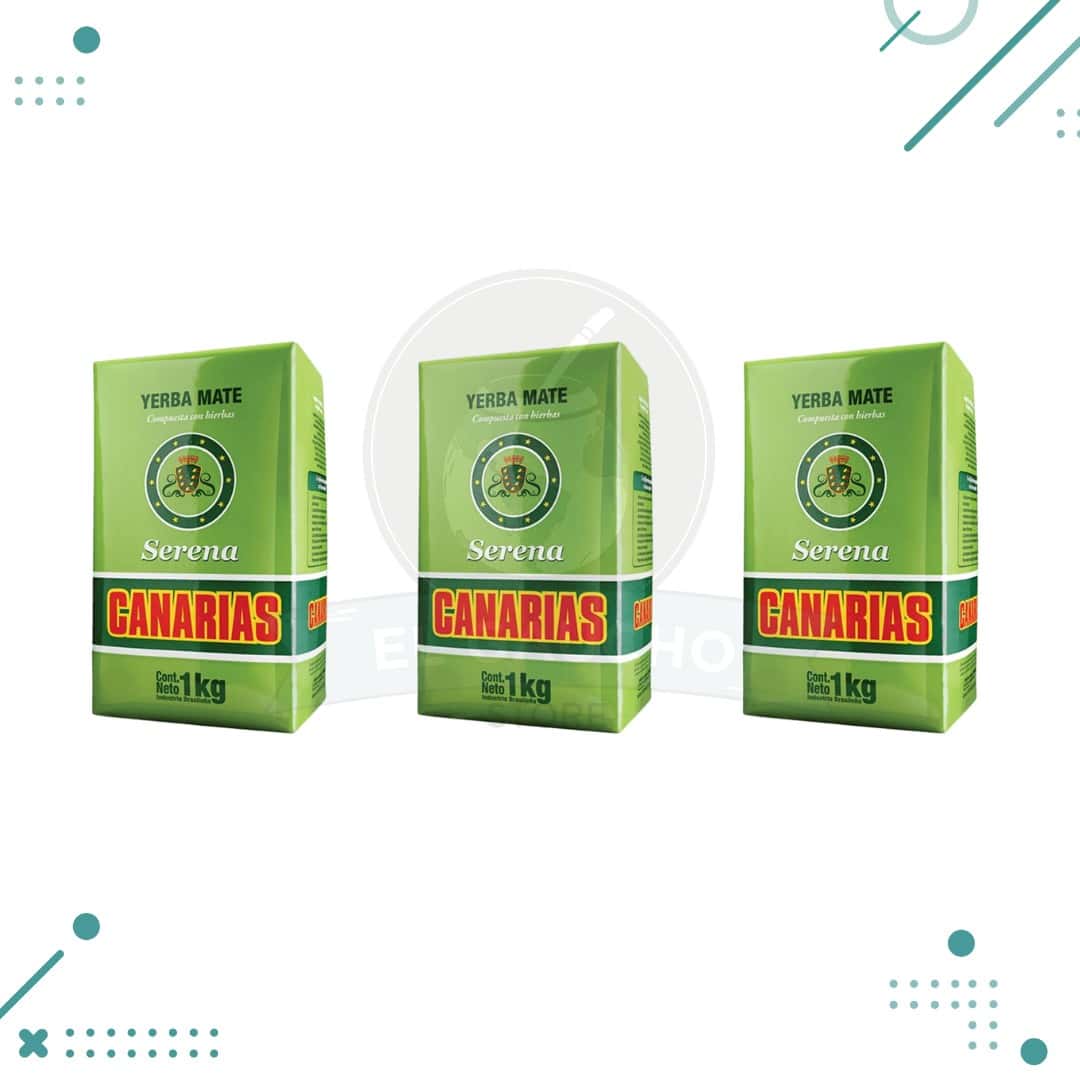 canarias-serena.png Yerba Mate Canarias Serena, con finas Hierbas: Toronjil, Mburucuyá, Menta y Tilo (1kg.) pack x3 unidades (3Kg) - Imagen 1