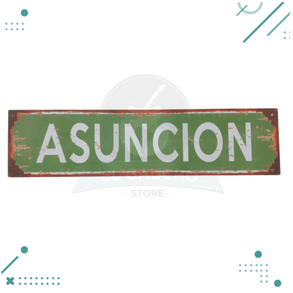 Cartel De Chapa Vintage Asuncion