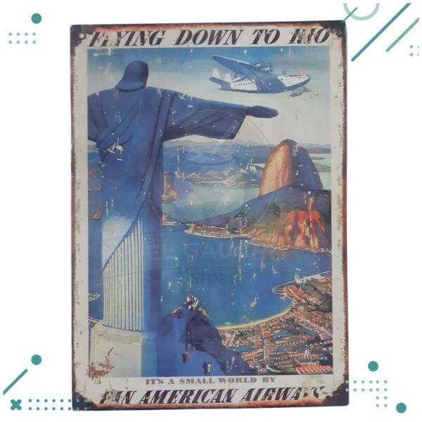 Cartel Chapa Pan Am Flying Down To Rio 20X28 cm