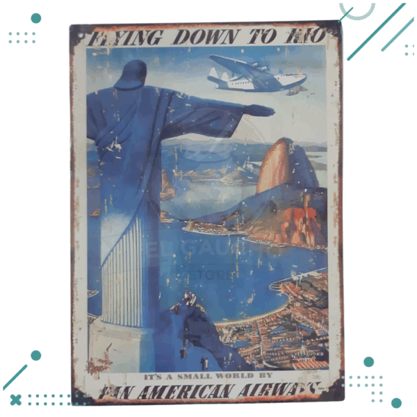 Cartel Chapa Pan Am Flying Down To Rio 20X28 cm