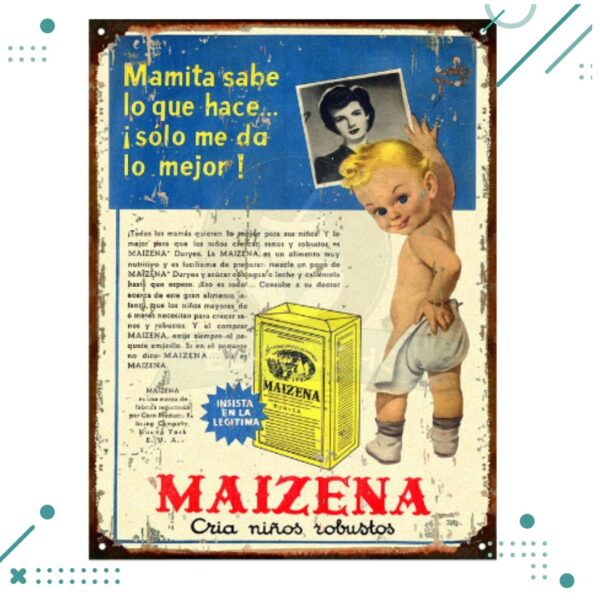 Cartel Chapa MAIZENA 20X28 cm