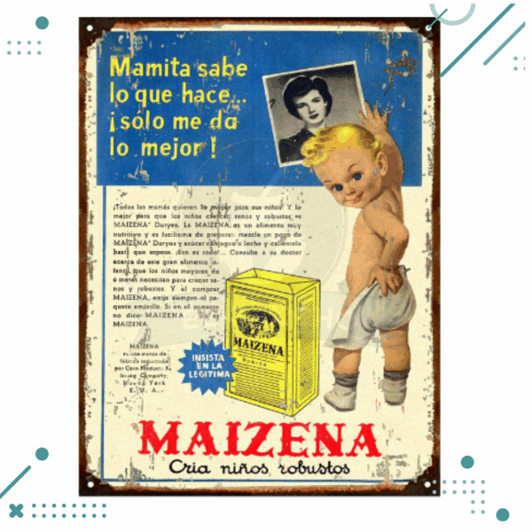 Cartel Chapa MAIZENA 20X28 cm