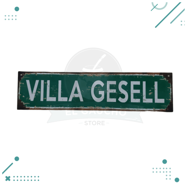 Cartel De Chapa Vintage Villa Gesell