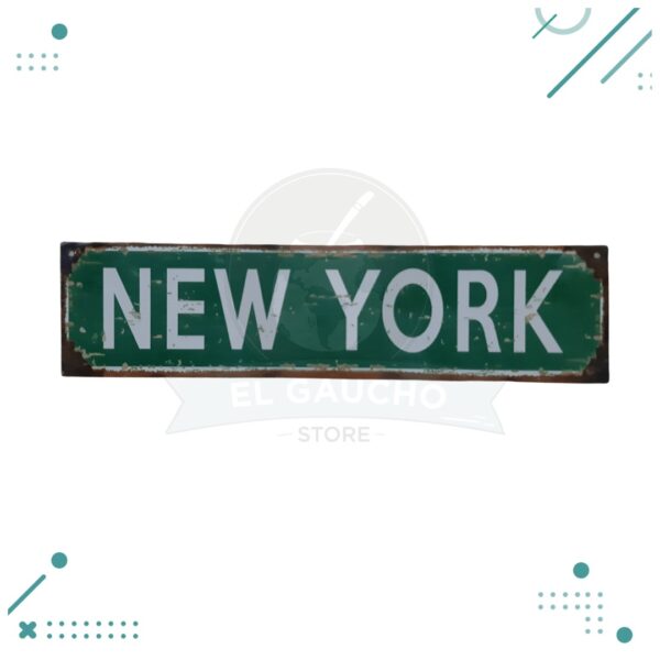 Cartel De Chapa Vintage New York