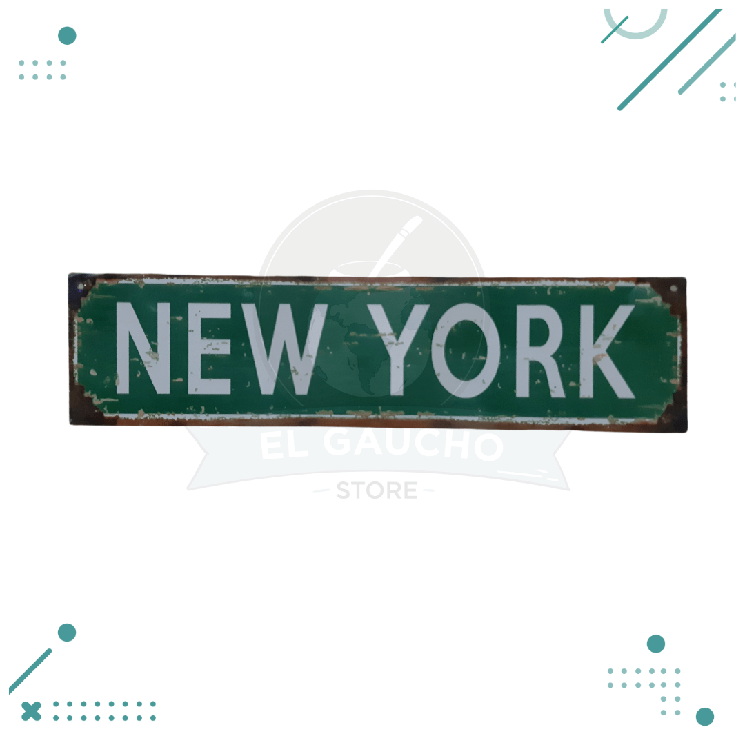 chapa-9.png Cartel De Chapa Vintage New York - Imagen 1