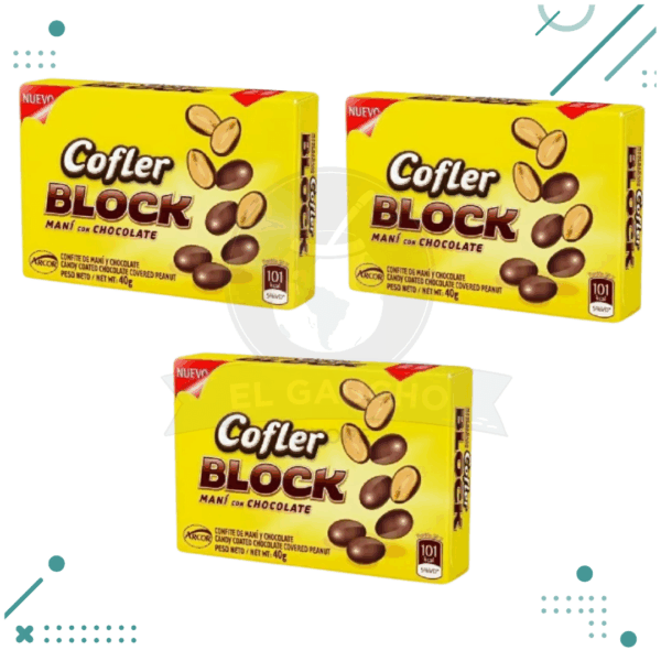 Mani con chocolate Cofler Block X 40 grs x 3un (120g)