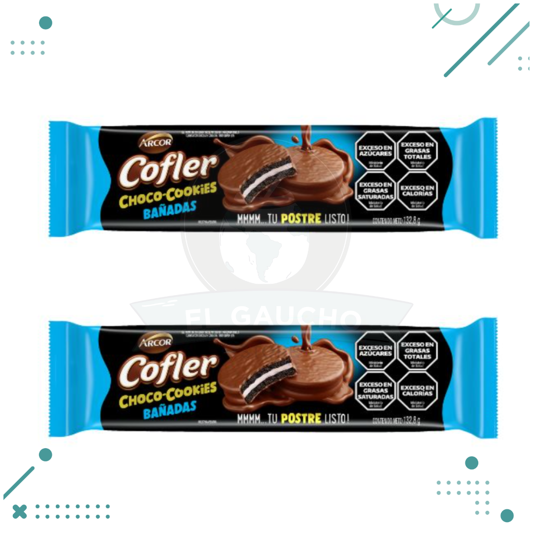 cofler-1-2.png Galletitas Cofler Choco Cookies Bañadas 132gr Pack x2un (264gr) - Imagen 1
