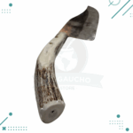 Cuchilla empuñadura curva de Asta de Ciervo + vaina 100% cuero - Imagen 3