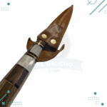 Cuchillo Mango de madera y asta de ciervo+ vaina 100% cuero - Imagen 2