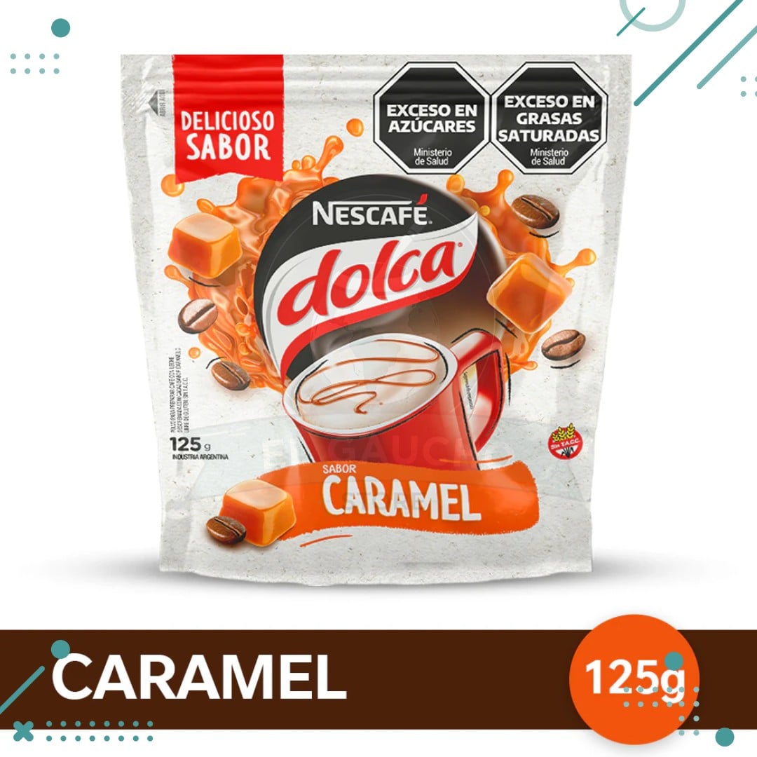 dolca-caramelo.png Nescafe Dolca sabor caramelo 125gr - Imagen 1