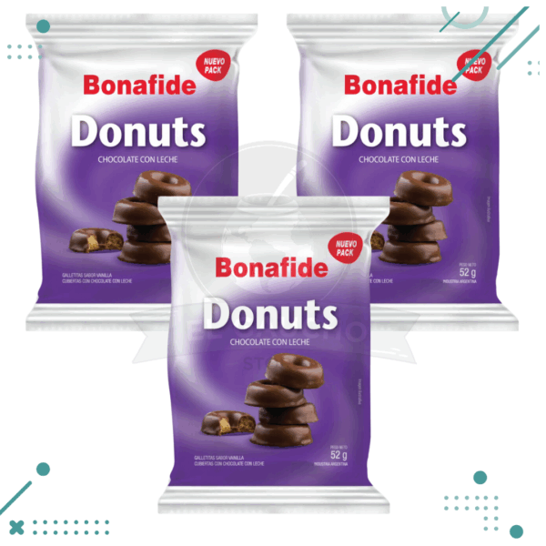 Galletitas Chocolate Con Leche Donuts Bonafide x 52g (Pack 3un) (156g)
