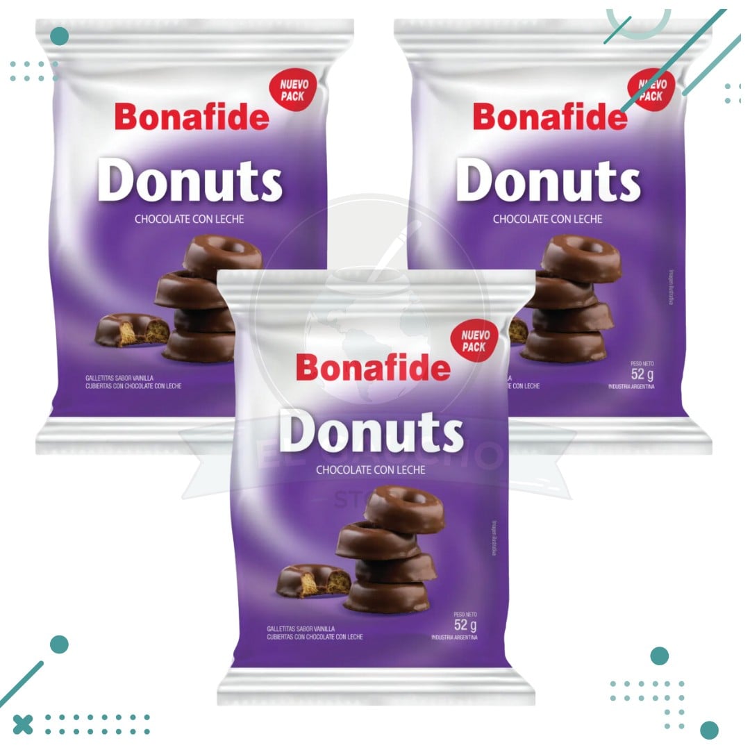 donut-1.png Galletitas Chocolate Con Leche Donuts Bonafide x 52g (Pack 3un) (156g) - Imagen 1