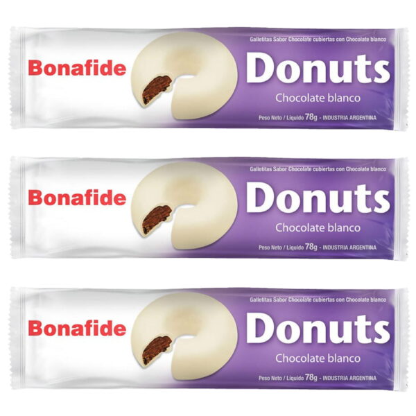 Galletitas Chocolate Blanco Donuts Bonafide x 78g (Pack 3un) (234g)