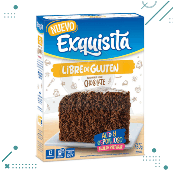 Premezcla para bizcochuelo Exquisita Chocolate, Libre de Gluten (450gr)