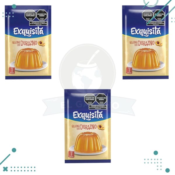 Gelatina Exquisita DURAZNO 25gr ( pack x3un.) 75gr