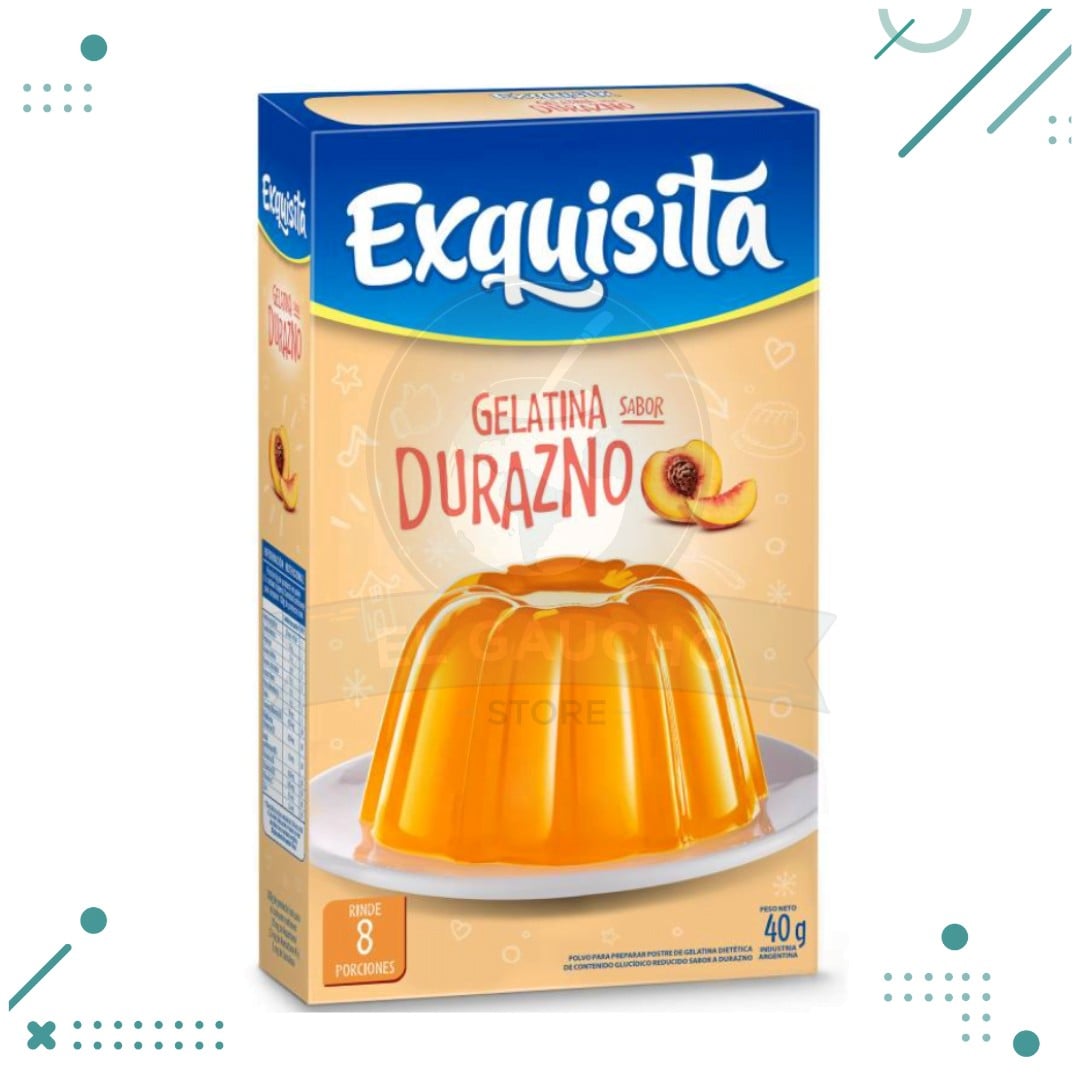 exquisita.png Gelatina Exquisita DURAZNO (Caja de 15 sobres x40gr) (600gr) - Imagen 1