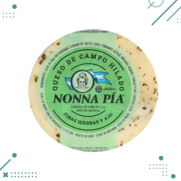 Queso de Campo Hhilado NONNA PIA Sabor Finas Hierbas y Ajo x210gr
