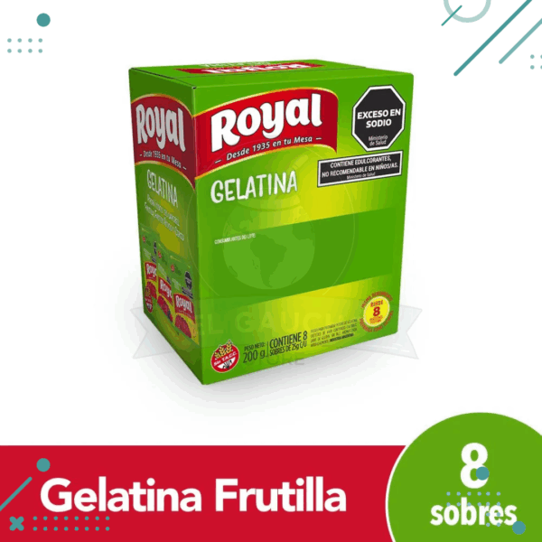 Gelatina Royal Frutilla light 25g (Caja 8 sobres) (200g)
