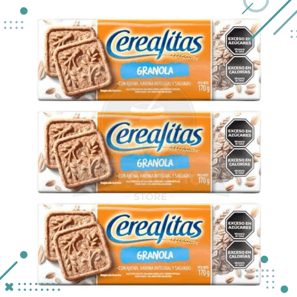Galletitas CEREALITAS granola (con avena,harina integral y salvado) 170gr (pack x3un) 510gr