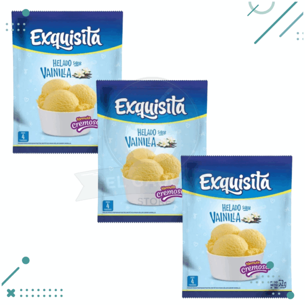 Helado en polvo Exquisita vainilla 52 gr (3 unidades) (156gr)