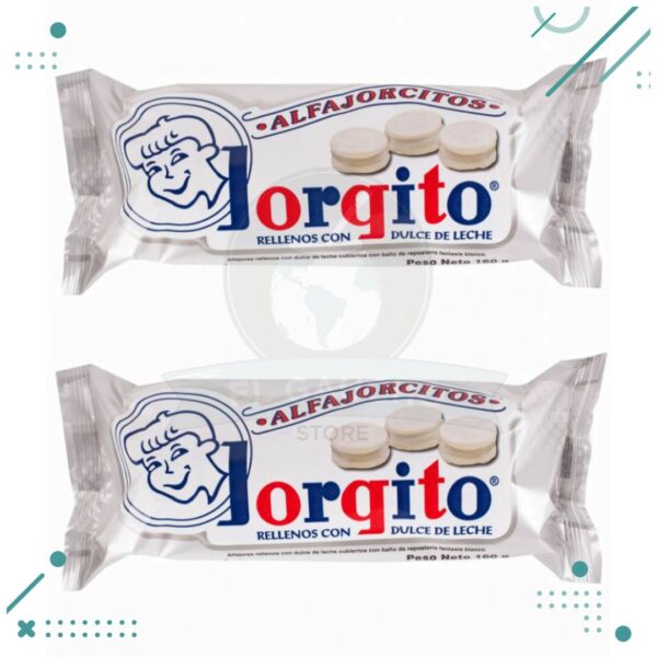 Alfajor alfajorcitos Jorgito Blanco, con baño de Repostería Fantasía BLANCO, (6 unid) (Pack 2u) (310gr)