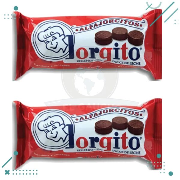 Alfajor alfajorcitos Jorgito Negro, Bañado en Chocolate Negro (6 unid) (Pack 2u) (310gr)
