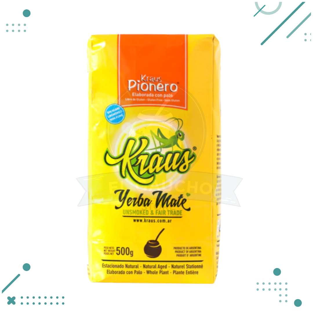 kraus-1.png Yerba Mate Organica Kraus Pionero 500gr - Imagen 1