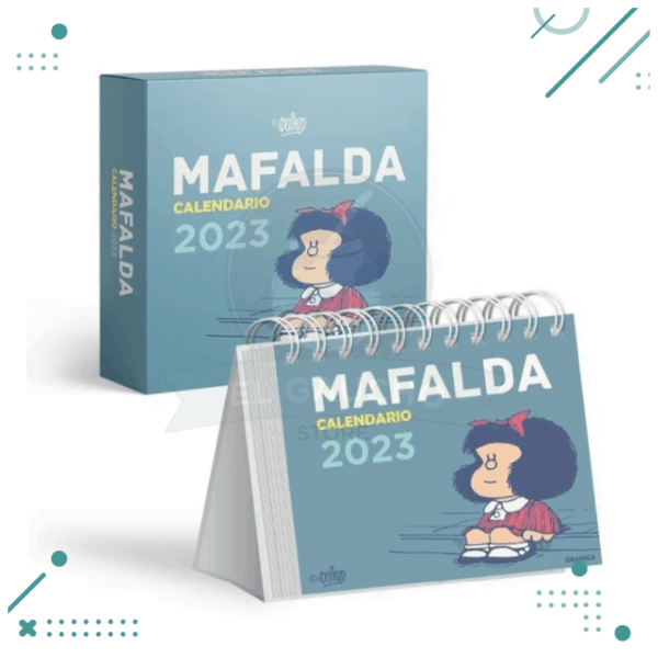 Mafalda 2023, Calendario Caja Azul Claro