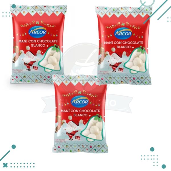Mani con chocolate blanco ARCOR (80gr) pack x3 un. (240gr)