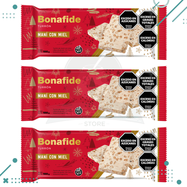 Turron Mani con Miel Bonafide (100gr) (pack x3un) (300gr)